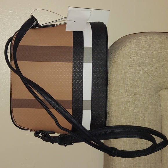 Le Bag Los Angeles Dome Crossbody Plaid Shoulder Vegan Bag Nwt - Picture 8 of 15